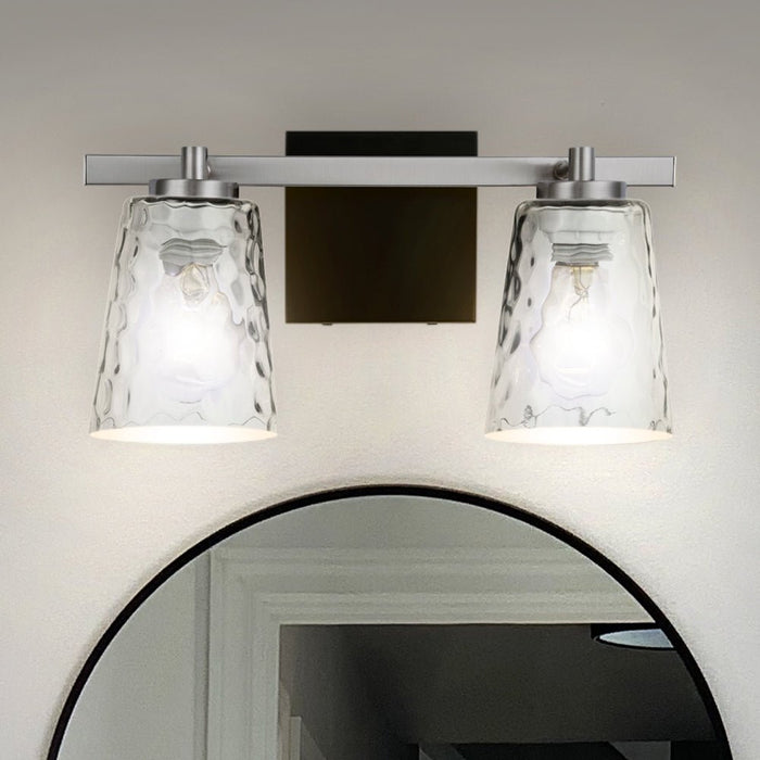 ULB2394 Luxe Industrial Indoor Bath Light, 15"W x 5.9"D x 7.5"H, Brushed Nickel Finish, Berryessa Collection