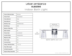Urban Ambiance - Bath Light - ULB2395 Luxe Industrial Indoor Bath Light, 22.8