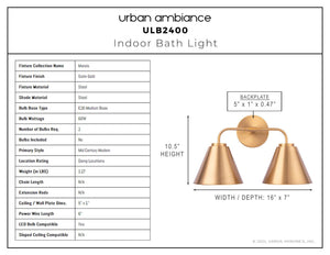 Urban Ambiance - Bath Light - ULB2400 Mid Century Modern Indoor Bath Light, 16