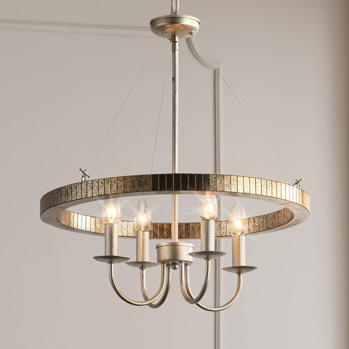 ULB2443 Transitional Indoor Chandelier, 19.7"W x 19.7"D x 23.7"H, Antique Nickel Finish, Harbor Collection