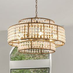 Urban Ambiance - Chandelier - ULB2446 Cosmopolitan Indoor Chandelier, 23.62"W x 23.62"D x 15.16"H, Antique Brass Finish, Harbor Collection - 