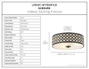 Urban Ambiance - Ceiling Fixture - ULB2456 Modern Indoor Ceiling Fixture, 14