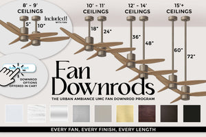 Urban Ambiance - Ceiling Fan - UMC9011 Minimalist Indoor/Outdoor Ceiling Fan, 8