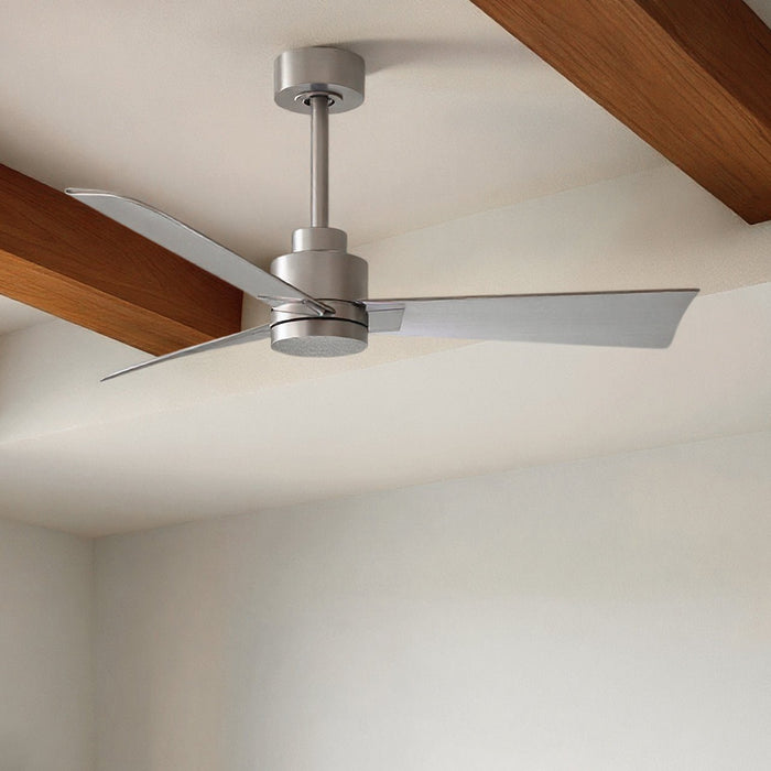 UMC9015 Contemporary Indoor/Outdoor Ceiling Fan, 8" (Plus Downrod) H x 42" W x 42" D, Brushed Nickel Finish, Drifthelm Collection