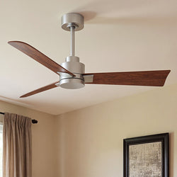 Urban Ambiance - Ceiling Fan - UMC9023 Modern Indoor/Outdoor Ceiling Fan, 8" (Plus Downrod) H x 42" W x 42" D, Brushed Nickel Finish, Drifthelm Collection - 