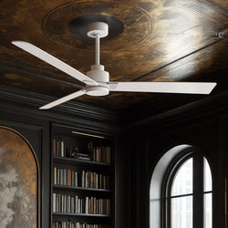 Urban Ambiance - Ceiling Fan - UMC9029 Modern Indoor/Outdoor Ceiling Fan, 8" (Plus Downrod) H x 56" W x 56" D, Matte White Finish, Drifthelm Collection - 