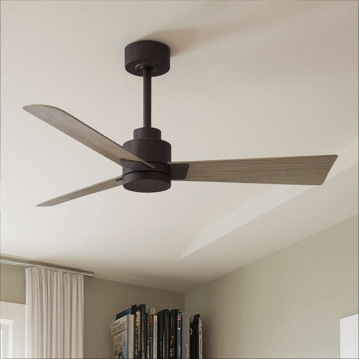 UMC9036 Industrial Indoor/Outdoor Ceiling Fan, 8" (Plus Downrod) H x 42" W x 42" D, Textured Bronze Finish, Drifthelm Collection
