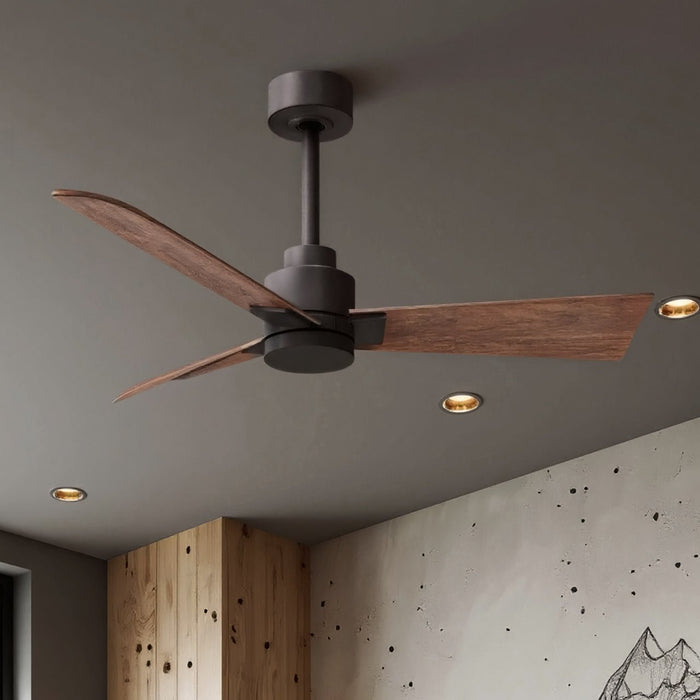 UMC9039 Contemporary Indoor/Outdoor Ceiling Fan, 8" (Plus Downrod) H x 42" W x 42" D, Textured Bronze Finish, Drifthelm Collection