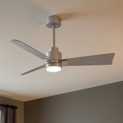 Urban Ambiance - Ceiling Fan - UMC9047 Modern Indoor/Outdoor Ceiling Fan, 8" (Plus Downrod) H x 42" W x 42" D, Brushed Nickel Finish, Drifthelm Collection - 