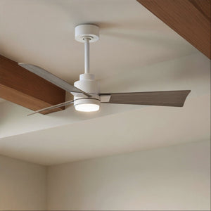 Urban Ambiance - Ceiling Fan - UMC9056 Modern Indoor/Outdoor Ceiling Fan, 8" (Plus Downrod) H x 42" W x 42" D, Matte White Finish, Drifthelm Collection - 