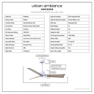 Urban Ambiance - Ceiling Fan - UMC9056 Modern Indoor/Outdoor Ceiling Fan, 8