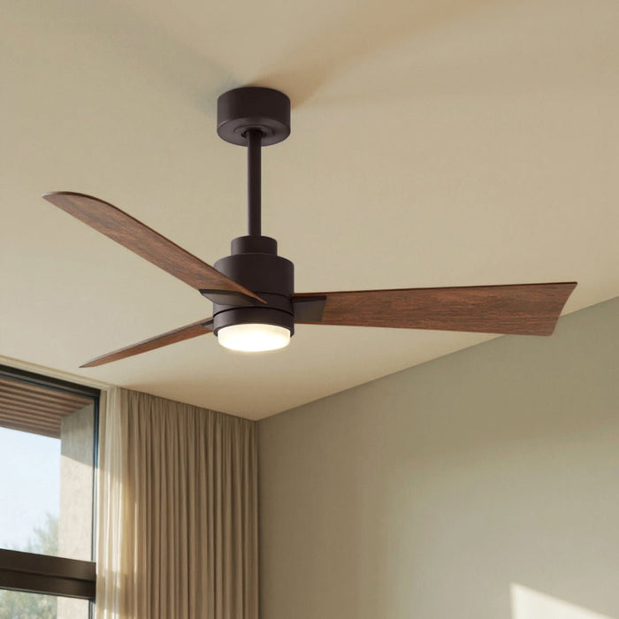 UMC9059 Farmhouse Indoor/Outdoor Ceiling Fan, 8" (Plus Downrod) H x 42" W x 42" D, Textured Bronze Finish, Drifthelm Collection