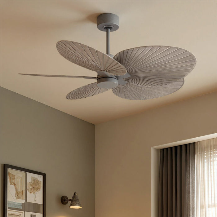UMC9073 Bohemian Indoor/Outdoor Ceiling Fan, 8" (Plus Downrod) H x 48" W x 48" D, Brushed Nickel Finish, Pelmere Collection