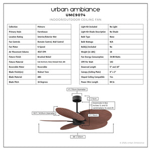 Urban Ambiance - Ceiling Fan - UMC9074 Farmhouse Indoor/Outdoor Ceiling Fan, 8