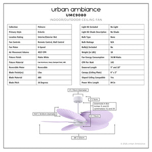 Urban Ambiance - Ceiling Fan - UMC9080 Eclectic Indoor/Outdoor Ceiling Fan, 8