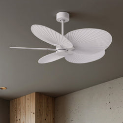 Urban Ambiance - Ceiling Fan - UMC9082 Scandinavian Indoor/Outdoor Ceiling Fan, 8" (Plus Downrod) H x 48" W x 48" D, Matte White Finish, Pelmere Collection - 