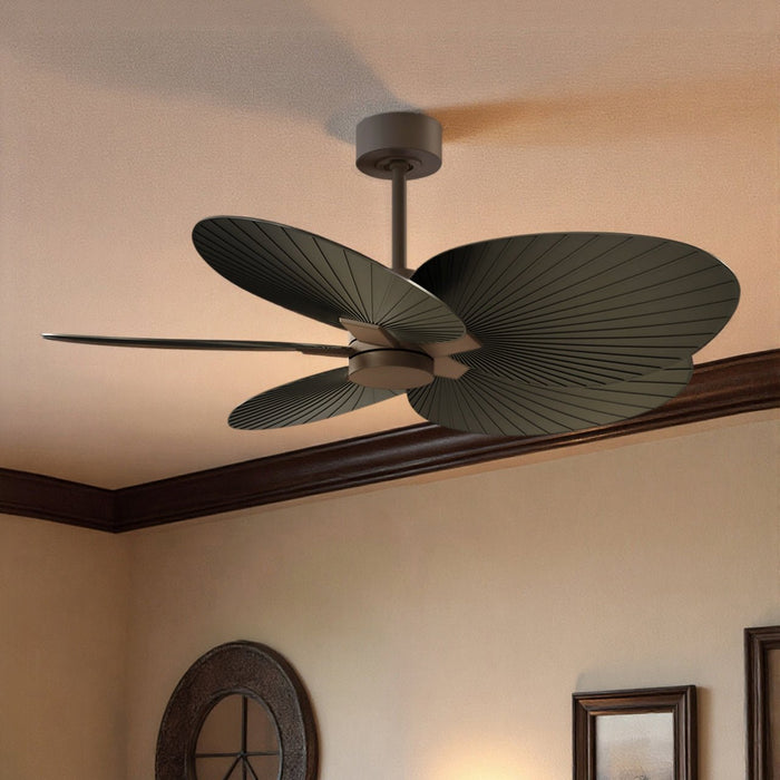 UMC9083 Natural Indoor/Outdoor Ceiling Fan, 8" (Plus Downrod) H x 48" W x 48" D, Textured Bronze Finish, Pelmere Collection
