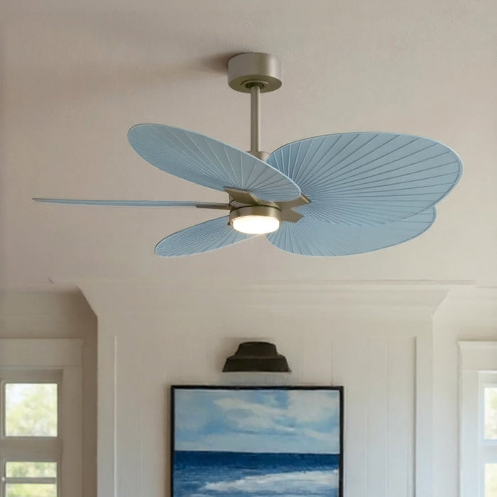 UMC9088 Bohemian Indoor/Outdoor Ceiling Fan, 8" (Plus Downrod) H x 48" W x 48" D, Brushed Nickel Finish, Pelmere Collection