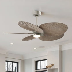 Urban Ambiance - Ceiling Fan - UMC9090 Casual Indoor/Outdoor Ceiling Fan, 8" (Plus Downrod) H x 48" W x 48" D, Brushed Nickel Finish, Pelmere Collection - 