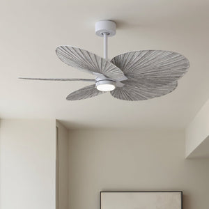 Urban Ambiance - Ceiling Fan - UMC9095 Natural Indoor/Outdoor Ceiling Fan, 8" (Plus Downrod) H x 48" W x 48" D, Matte White Finish, Pelmere Collection -