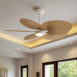 Urban Ambiance - Ceiling Fan - UMC9097 Farmhouse Indoor/Outdoor Ceiling Fan, 8" (Plus Downrod) H x 48" W x 48" D, Matte White Finish, Pelmere Collection - 