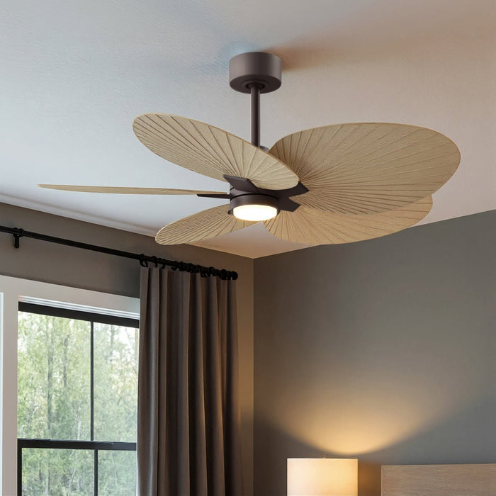 UMC9100 Modern Farmhouse Indoor/Outdoor Ceiling Fan, 8" (Plus Downrod) H x 48" W x 48" D, Textured Bronze Finish, Pelmere Collection