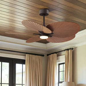 Urban Ambiance - Ceiling Fan - UMC9101 Farmhouse Indoor/Outdoor Ceiling Fan, 8" (Plus Downrod) H x 48" W x 48" D, Textured Bronze Finish, Pelmere Collection - 