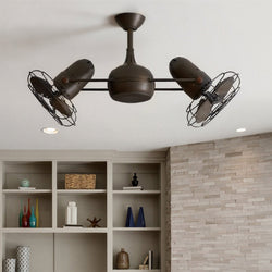 Urban Ambiance - Ceiling Fan - UMC9140 Americana Indoor/Outdoor Ceiling Fan, 14" (Plus Downrod) H x 40" W x 40" D, Textured Bronze Finish, Quenlorra Collection - 