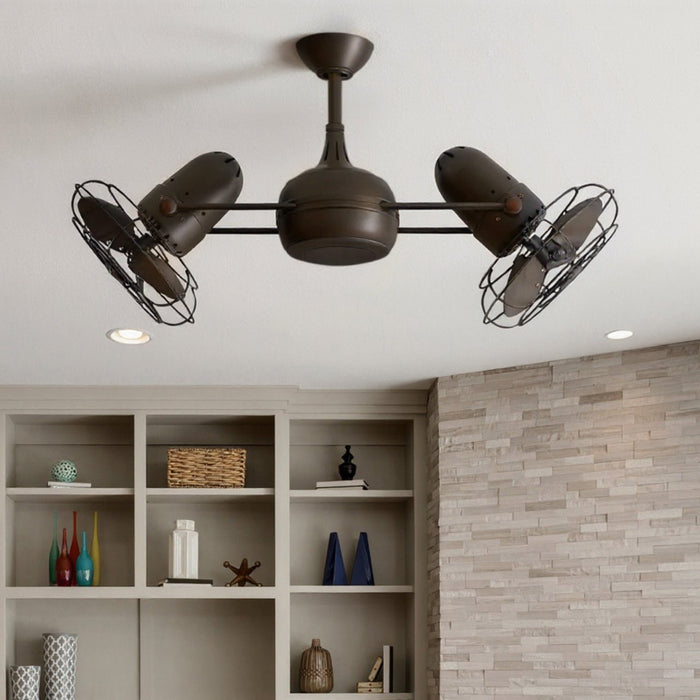 UMC9140 Americana Indoor/Outdoor Ceiling Fan, 14" (Plus Downrod) H x 40" W x 40" D, Textured Bronze Finish, Quenlorra Collection