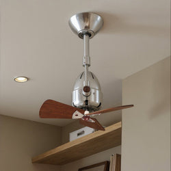 Urban Ambiance - Ceiling Fan - UMC9156 Farmhouse Indoor/Outdoor Ceiling Fan, 12" (Plus Downrod) H x 16" W x 16" D, Polished Chrome Finish, Surnica Collection - 