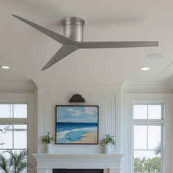 Urban Ambiance - Ceiling Fan - UMC9192 Modern Indoor/Outdoor Ceiling Fan, 10" H x 56" W x 56" D, Brushed Nickel Finish, Briswynne Collection - 