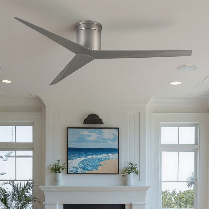 UMC9192 Modern Indoor/Outdoor Ceiling Fan, 10" H x 56" W x 56" D, Brushed Nickel Finish, Briswynne Collection