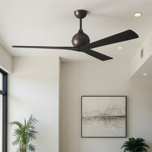 Urban Ambiance - Ceiling Fan - UMC9200 Modern Farmhouse Indoor/Outdoor Ceiling Fan, 12" (Plus Downrod) H x 72" W x 72" D, Textured Bronze Finish, Whisora Collection - 