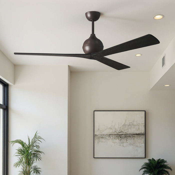 UMC9200 Modern Farmhouse Indoor/Outdoor Ceiling Fan, 12" (Plus Downrod) H x 72" W x 72" D, Textured Bronze Finish, Whisora Collection
