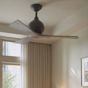 Urban Ambiance - Ceiling Fan - UMC9201 Scandinavian Indoor/Outdoor Ceiling Fan, 12" (Plus Downrod) H x 42" W x 42" D, Textured Bronze Finish, Whisora Collection - 