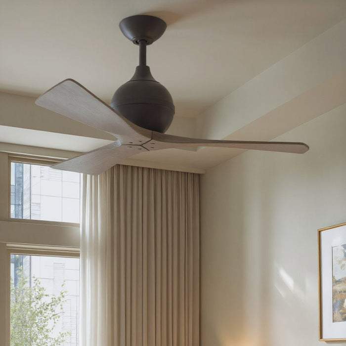 UMC9201 Scandinavian Indoor/Outdoor Ceiling Fan, 12" (Plus Downrod) H x 42" W x 42" D, Textured Bronze Finish, Whisora Collection