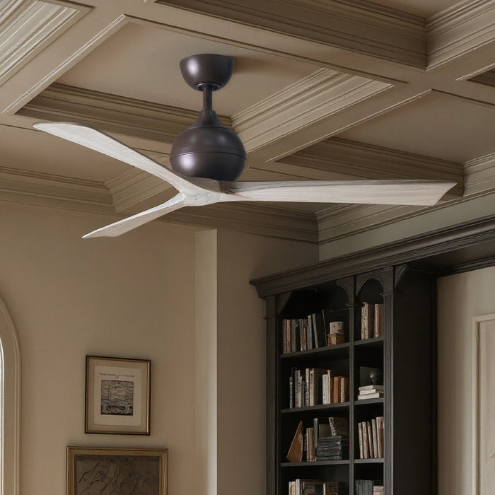 UMC9202 Contemporary Indoor/Outdoor Ceiling Fan, 12" (Plus Downrod) H x 60" W x 60" D, Textured Bronze Finish, Whisora Collection