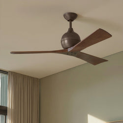 Urban Ambiance - Ceiling Fan - UMC9204 Farmhouse Indoor/Outdoor Ceiling Fan, 12" (Plus Downrod) H x 52" W x 52" D, Textured Bronze Finish, Whisora Collection - 