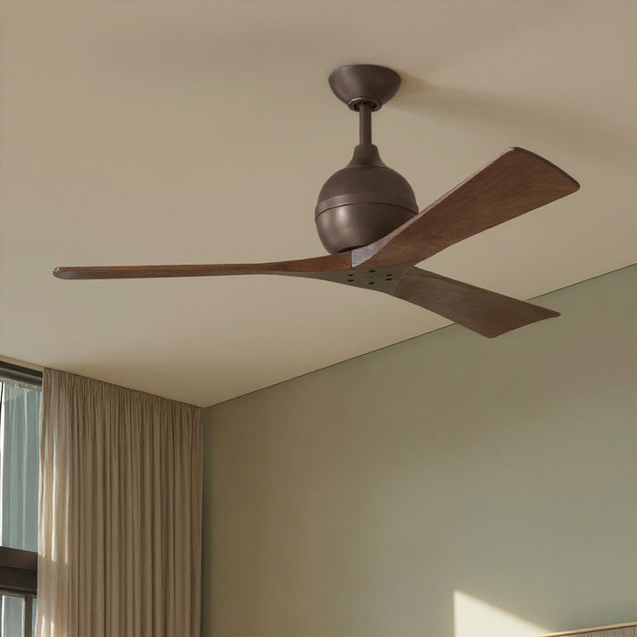 UMC9204 Farmhouse Indoor/Outdoor Ceiling Fan, 12" (Plus Downrod) H x 52" W x 52" D, Textured Bronze Finish, Whisora Collection