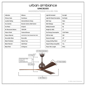 Urban Ambiance - Ceiling Fan - UMC9205 Farmhouse Indoor/Outdoor Ceiling Fan, 12