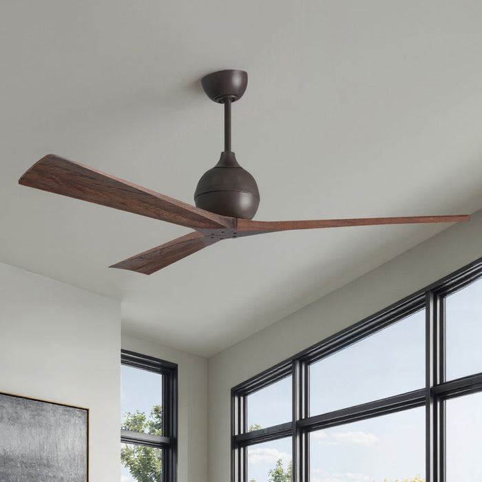 UMC9206 Traditional Indoor/Outdoor Ceiling Fan, 12" (Plus Downrod) H x 72" W x 72" D, Textured Bronze Finish, Whisora Collection