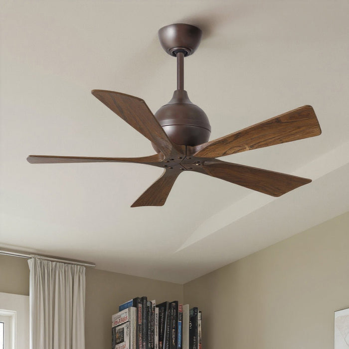 UMC9208 Traditional Indoor/Outdoor Ceiling Fan, 12" (Plus Downrod) H x 42" W x 42" D, Textured Bronze Finish, Whisora Collection