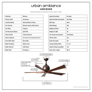 Urban Ambiance - Ceiling Fan - UMC9209 Farmhouse Indoor/Outdoor Ceiling Fan, 12