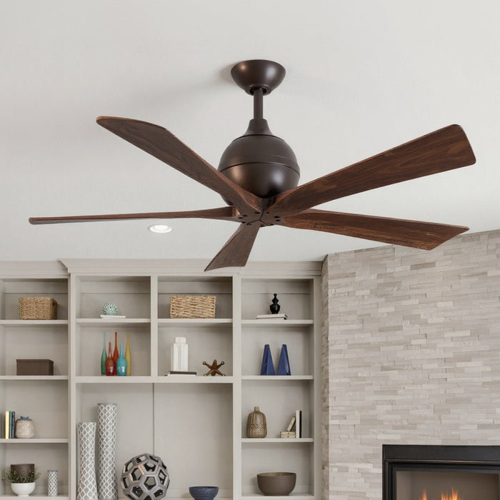 UMC9209 Farmhouse Indoor/Outdoor Ceiling Fan, 12" (Plus Downrod) H x 52" W x 52" D, Textured Bronze Finish, Whisora Collection