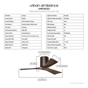 Urban Ambiance - Ceiling Fan - UMC9222 Modern Indoor/Outdoor Ceiling Fan, 10