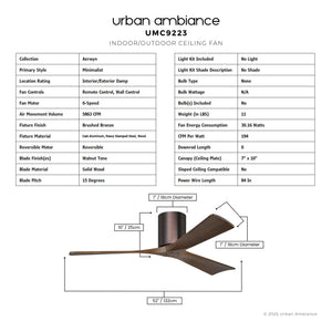 Urban Ambiance - Ceiling Fan - UMC9223 Minimalist Indoor/Outdoor Ceiling Fan, 10