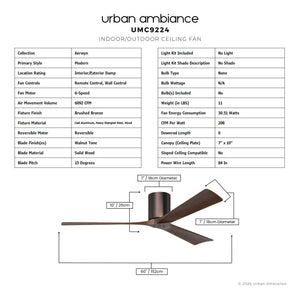 Urban Ambiance - Ceiling Fan - UMC9224 Modern Indoor/Outdoor Ceiling Fan, 10