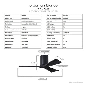 Urban Ambiance - Ceiling Fan - UMC9225 Contemporary Indoor/Outdoor Ceiling Fan, 10