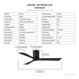 Urban Ambiance - Ceiling Fan - UMC9226 Modern Indoor/Outdoor Ceiling Fan, 10