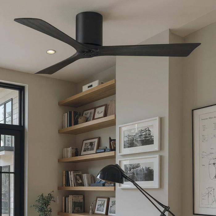 UMC9226 Modern Indoor/Outdoor Ceiling Fan, 10" H x 52" W x 52" D, Matte Black Finish, Aerwyn Collection